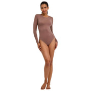 Falke Timeless Cotton Crew Brief Bodysuit - Milkshake Brown