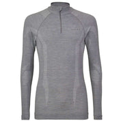 Falke Wool Tech Long Sleeve Zip Shirt - Grey Heather