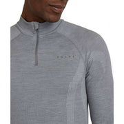 Falke Wool Tech Long Sleeve Zip Shirt - Grey Heather