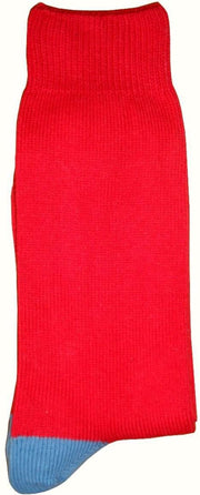 Bassin and Brown Heel and Toe Socks - Red/Blue