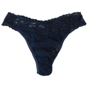 Hanky Panky Signature Lace 3 Pack Low Rise Thongs - Blushing Rose/Navy/Celeste Blue