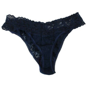 Hanky Panky Signature Lace 3 Pack Low Rise Thongs - Blushing Rose/Navy/Celeste Blue