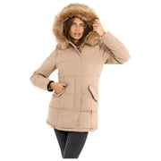 Helvetica Mountain Pioneers Sarah Hooded Parka Jacket - Taupe Beige