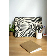 Hindbag Ava Medium 15inch Laptop Case - Ecru Zebra