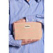 Hindbag Leon Woven Toiletry Bag - Coral Pink
