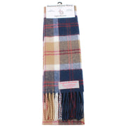 Ingles Buchan Bannockbane Lambswool Scarf - Beige/Blue/White