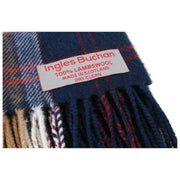 Ingles Buchan Bannockbane Lambswool Scarf - Beige/Blue/White