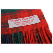 Ingles Buchan Robertson Red Lambswool Scarf - Red/Green/Blue