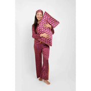 Jessica Russell Flint Stars Silk Pillowcase - Burgundy/Gold
