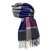 Knightsbridge Neckwear Herringbone Pure Wool Scarf - Purple/Navy/Beige