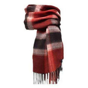 Knightsbridge Neckwear Madras Check Pure Wool Scarf - Red/Brown