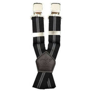 Knightsbridge Neckwear XL Stripe Clip Style Braces - Black/Grey