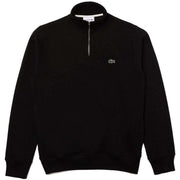 Lacoste Half Zip Stand Up Collar Cotton Sweatshirt - Black