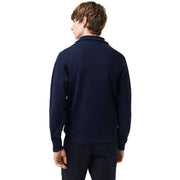 Lacoste Half Zip Stand Up Collar Cotton Sweatshirt - Navy
