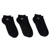 Lacoste Monochrome Sport 3 Pack Trainer Socks - Black