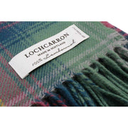 Locharron of Scotland Borders Hame Tartan Lambswool Blanket - Purple/Green