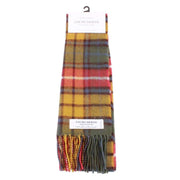 Locharron of Scotland Bowhill Buchanan Antique Lambswool Tartan Scarf - Green/Orange/Yellow/White