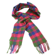 Locharron of Scotland Bowhill Glasgow Lambswool Tartan Scarf - Green/Blue/Pink