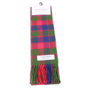 Locharron of Scotland Bowhill Glasgow Lambswool Tartan Scarf - Green/Blue/Pink