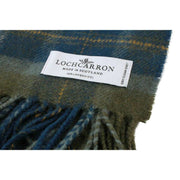 Locharron of Scotland Bowhill Scottish Borderland Lambswool Scarf - Olive Green/Navy