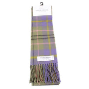 Locharron of Scotland Bowhill Taylor Ancient Lambswool Tartan Scarf - Olive Green/Blue/Pink