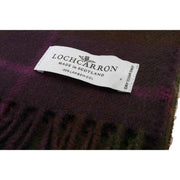 Locharron of Scotland Darwin Rose Hunting Lambswool Scarf - Plum Purple/Green