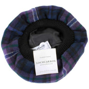 Locharron of Scotland Scotland Forever Modern Tartan Brushed Wool Tam - Purple/Navy