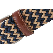 Miguel Bellido Elastic Woven Belt - Navy Blue/Beige