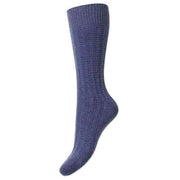 Pantherella Eyre Recycled Cashmere Socks - Mid Denim Blue
