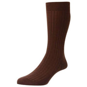 Pantherella Laburnum Merino Wool Socks - Conker Brown