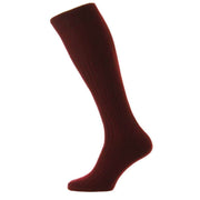 Pantherella Rutherford Merino Royale Wool Over the Calf Socks - Bordeaux Burgundy
