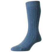 Pantherella Stanton Recycled Cashmere Socks - Mid Denim Blue