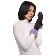 Powder Bettina Faux Suede Gloves - Damson Purple