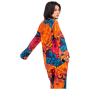 Powder Chrysanthemum Long Pyjamas - Orange