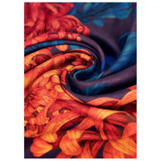 Powder Chrystanthemum Lux Print Scarf - Orange