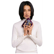 Powder Embroidered Velvet Iris Mini Pouch - Purple