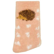 Powder Happy Hedgehog Fuzzy Slipper Socks - Petal Pink