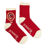 Powder Letter C Ankle Socks - Berry Red