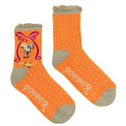 Powder Letter F Ankle Socks - Satsuma Orange