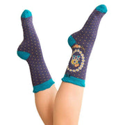 Powder Letter R Ankle Socks - Blue