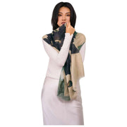 Powder Midnight Orchid Wool Wrap Scarf - White