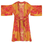 Powder Tapestry Kimono Gown - Mustard