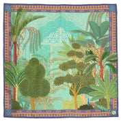 Powder Tasselled Silk Secret Paradise Scarf - Aqua Green