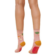 Powder Tropical Flora Ankle Socks - Petal Pink