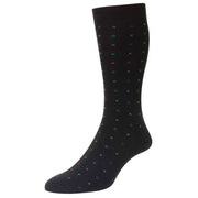 Pantherella Lewisham Neat Motif Merino Royale Socks - Black