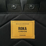 Roka Bantry B Small All Black Recycled Nylon Backpack - Black/Corn Yellow