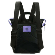 Roka Bantry B Small All Black Recycled Nylon Backpack - Black/Simple Purple