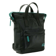 Roka Bantry B Small All Black Recycled Nylon Backpack - Black/Teal