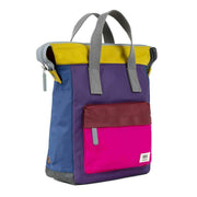 Roka Bantry B Small Creative Waste Colour Block Recycled Nylon Backpack - Pink/Purple/Blue