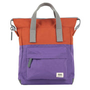 Roka Bantry B Small Creative Waste Two Tone Recycled Canvas Backpack - Imperial Purple/Orange Rooibos